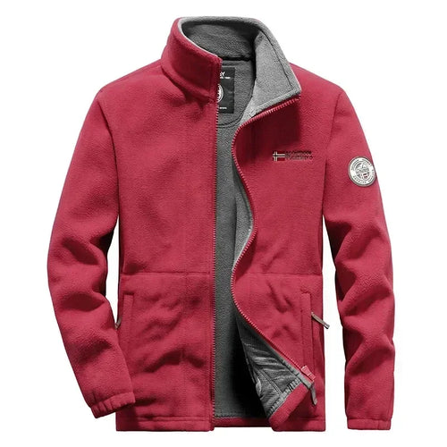 New Men Fleece Jacket Pockets Thicken Polar Jackets Cold-Proof