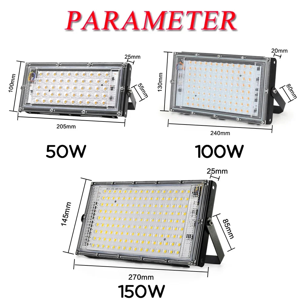 50W 100W 150W Led Flood Light IP65 Waterproof AC 220V Outdoor