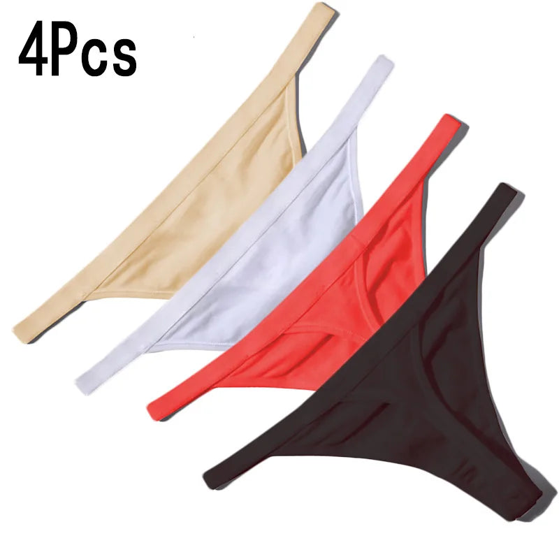 4PCS Sexy WOMEN'S Cotton Thong Underwear for Europe and the United