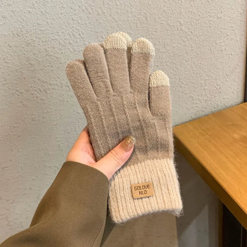 Kawaii Plush Warm Gloves Soft Winter Thick Fingerless Korean Japanese