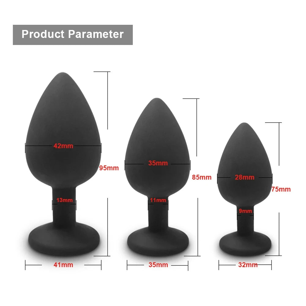 3 Size Silicone Butt Plug Anal Plug Unisex Sex Stopper Adult Toys for