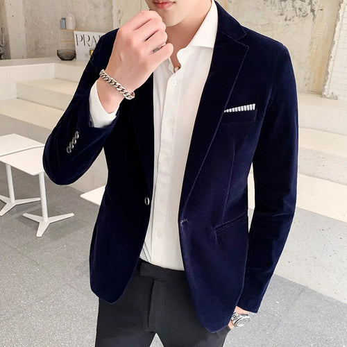 Men Wedding Groom Singer Costume Slim Blazer Formal Wear Dress