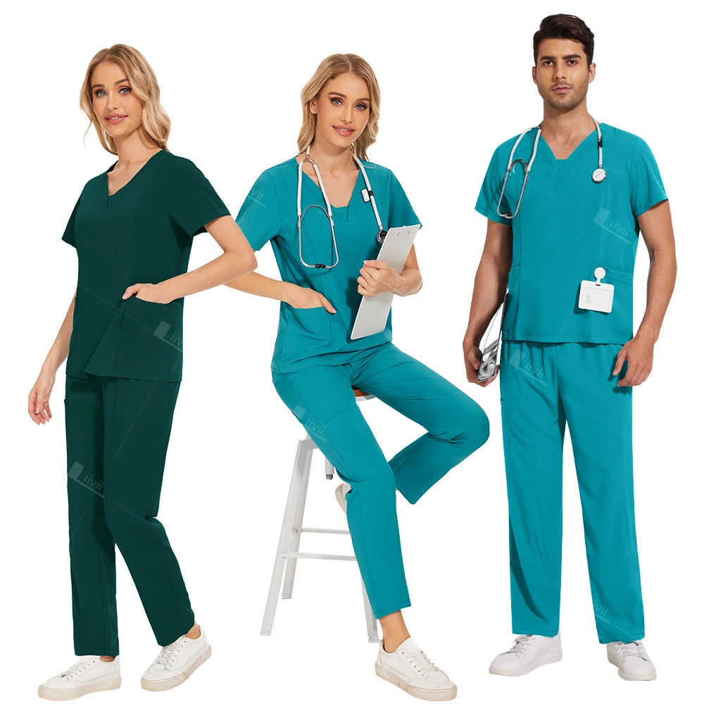 Newest Nursing Surgical Uniforms Woman Doctor Nurse Uniforms Men