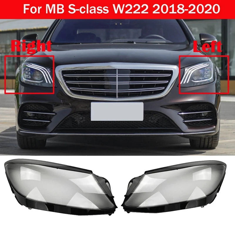 1Pair Headlight Shell Transparent Headlight Shell For Mercedes Benz