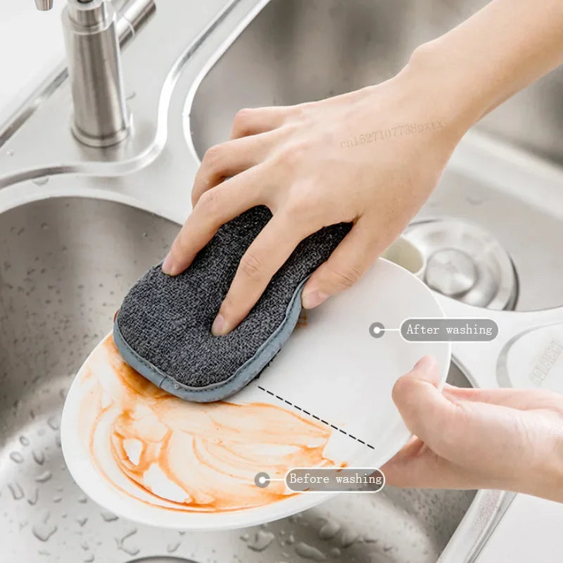 JORDAN&JUDY Double Sided Dishwashing Brush Absorbs Water and Oil, Easy