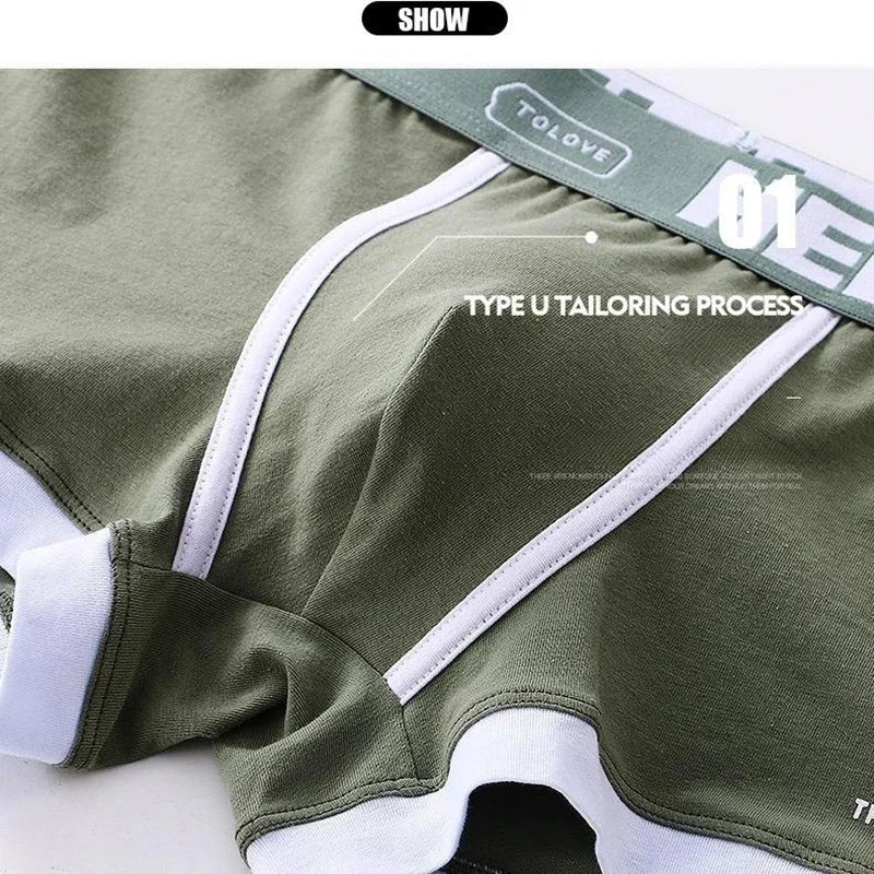 1Pcs Men Cotton Boxer Shorts Panties Underwear3 Colors L XL 2XL 3XL