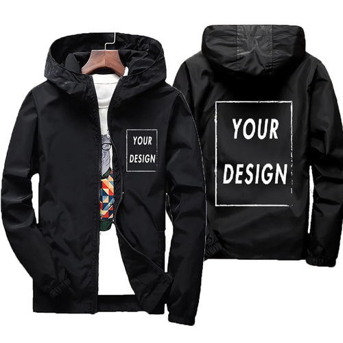 Custom Brand Logo Autumn Jacket Men Waterproof Warm Windbreaker Casual