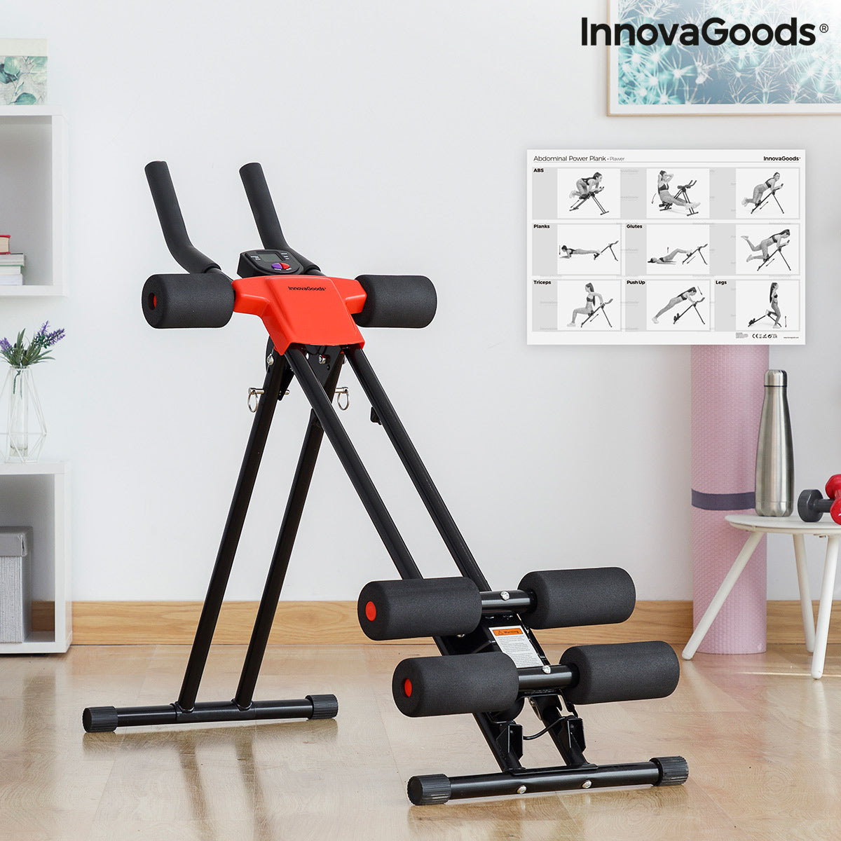 Folding Abdominal Machine with Exercise Guide Plawer InnovaGoods