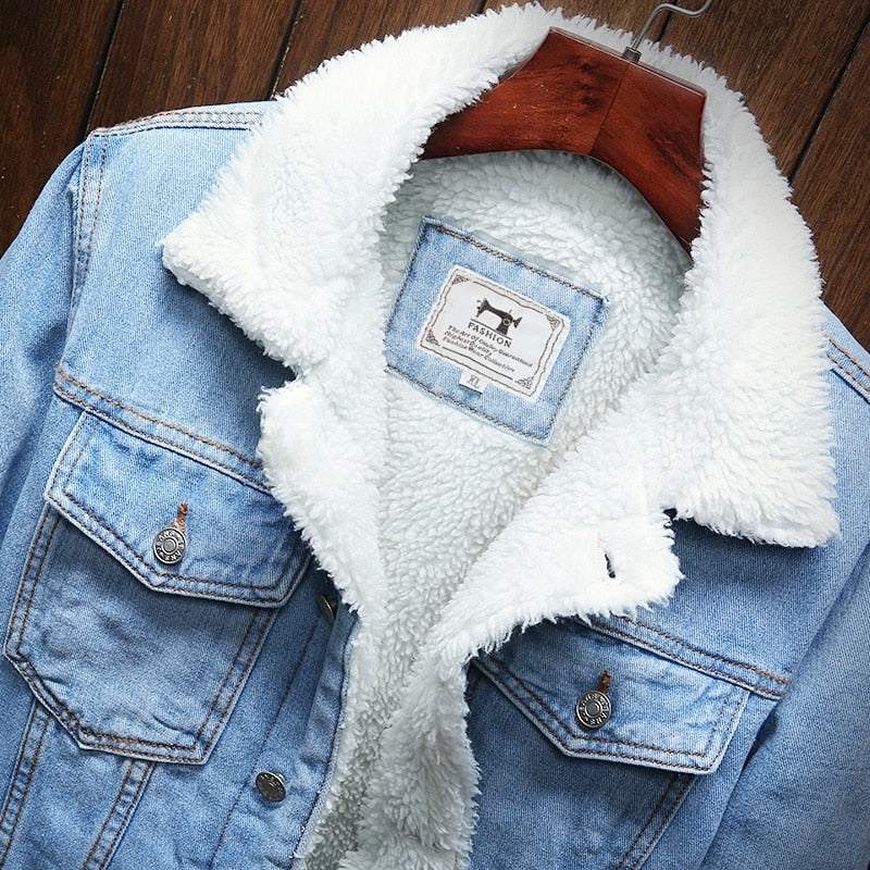 Winter Jean Jackets Men Warm Denim Coats Fashion Cowboy Outerwear Men