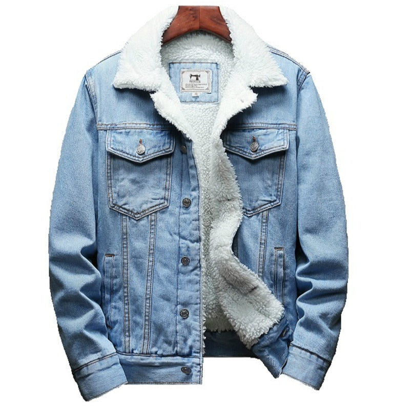 Winter Jean Jackets Men Warm Denim Coats Fashion Cowboy Outerwear Men