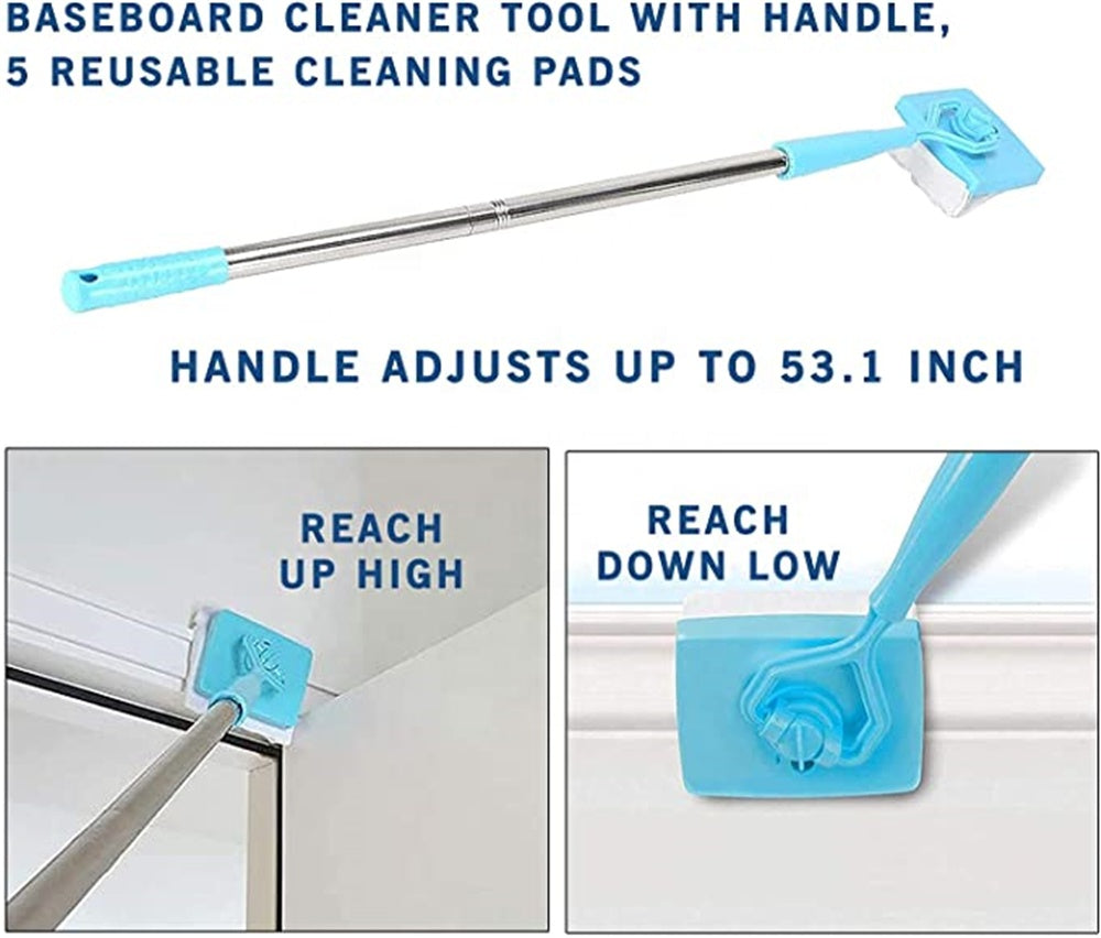 Baseboard Buddy Retractable Household Universal Cleaning Brush Mop